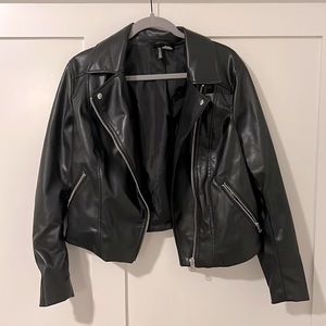 Black Faux-Leather Jacket
